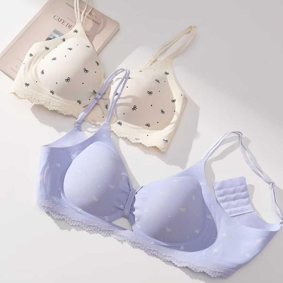 Girls' steel-rimless bra, small breasts gather cute Japanese seamless, comfortable and breathable thin student underwear
