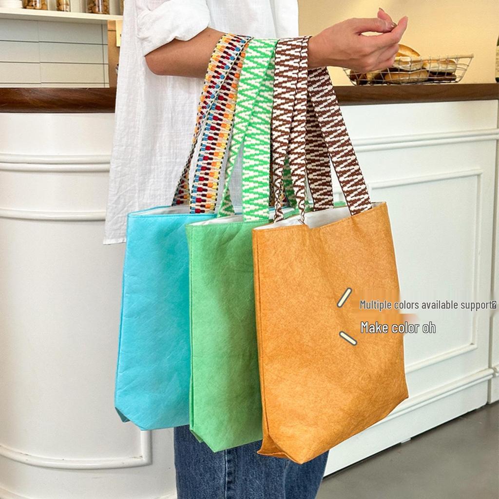 Водонепроницаемая крафт-бумажная сумка-тоут DuPont - Креативный подарок и ретро-сумка через плечо с печатью логотипа