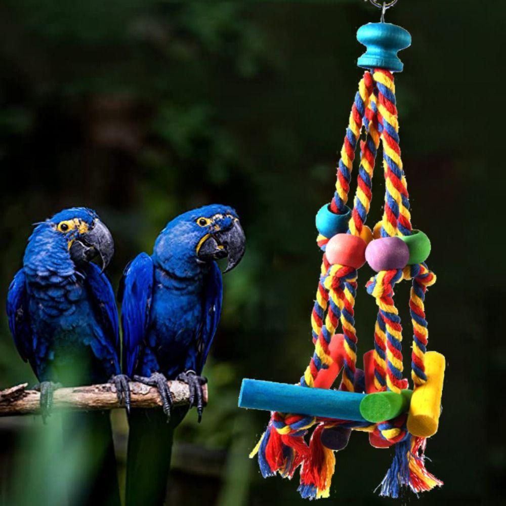 Wear-resisting Anti-bite Parrot Chew Toy Bird Rope Perches Bird Tearing Toys Bird Climbing Ladder