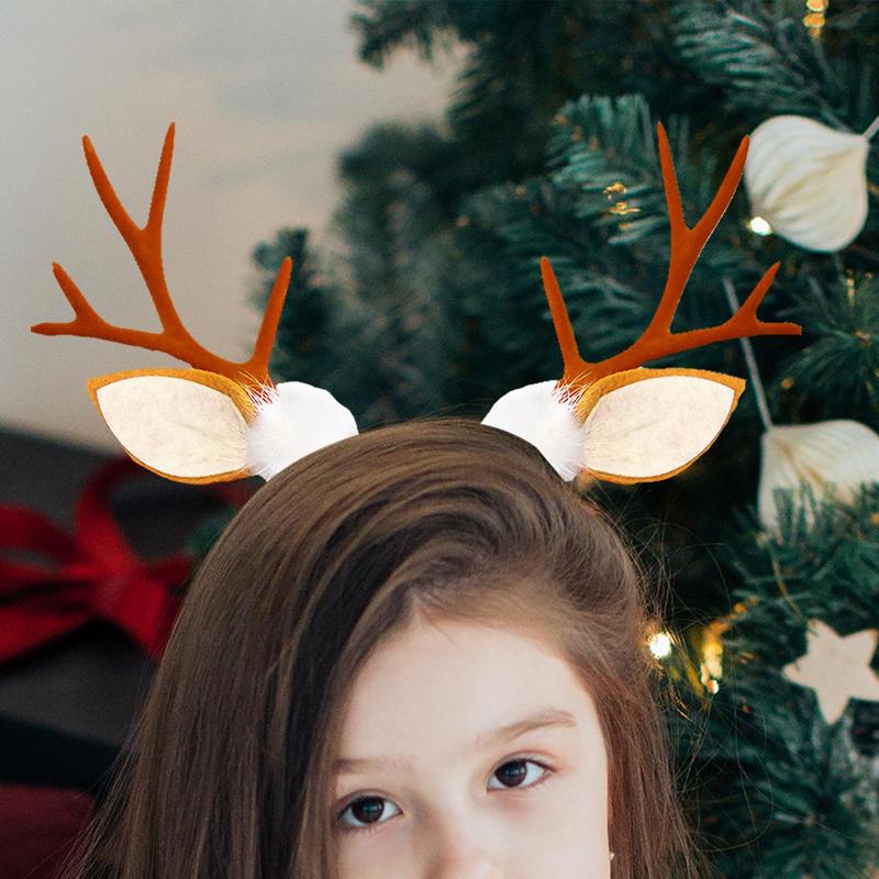 Рождественская повязка на голову из рогов, рождественские повязки на голову для женщин, праздничный аксессуар для вечеринки, повязка на голову для косплея на Рождество