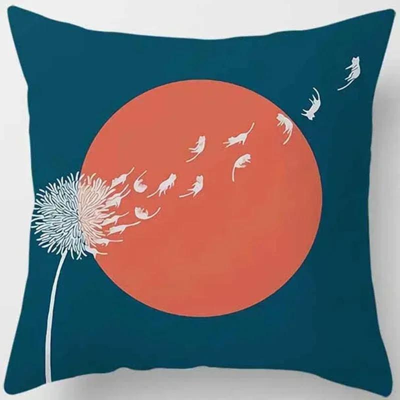 Dandelion Pattern Throw Pillow Cover With Short Plush Print Living Room Sofa Decoration Cushion Cover Pillow Covers Decorative