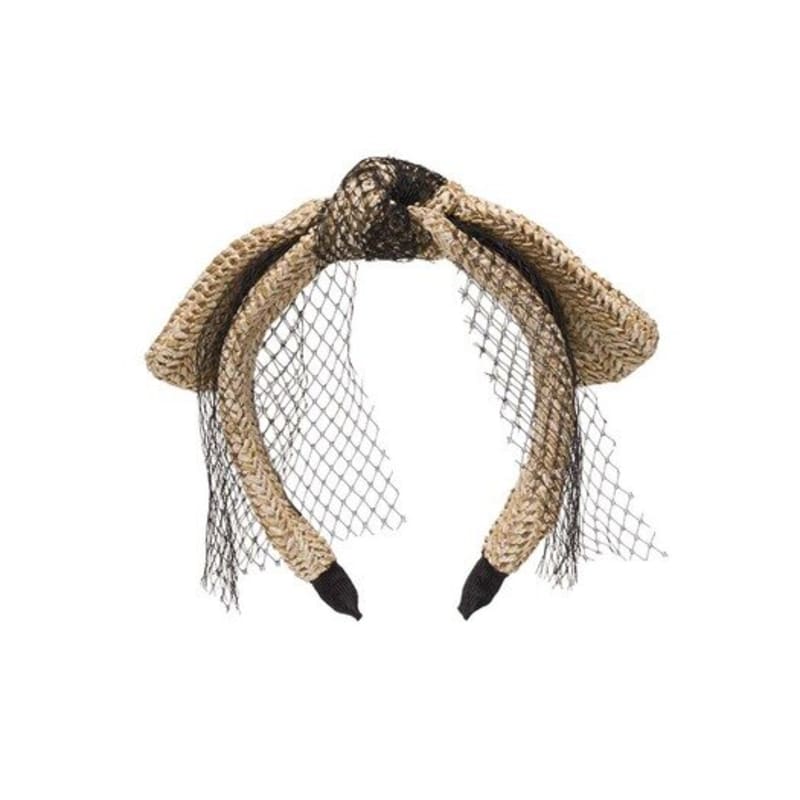 Brown Hat [serre-tete] Lace Bunny -Straw