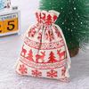 Plain Snowman Wedding Favor Elk Jute Gift Bags Candy Organizer Drawstring Pouch Merry Christmas