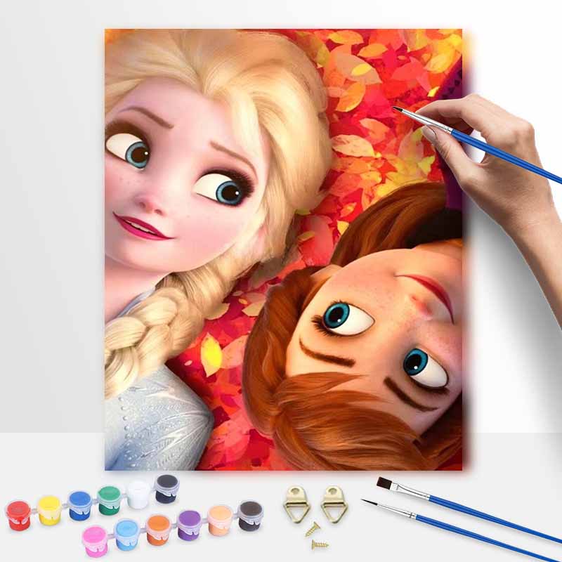 Disney Frozen Elsa Anna Paint By Number Kit Number Drawing Canvas DIY Picture Home Decor Painting Wall Art Gift For Home Decor 130