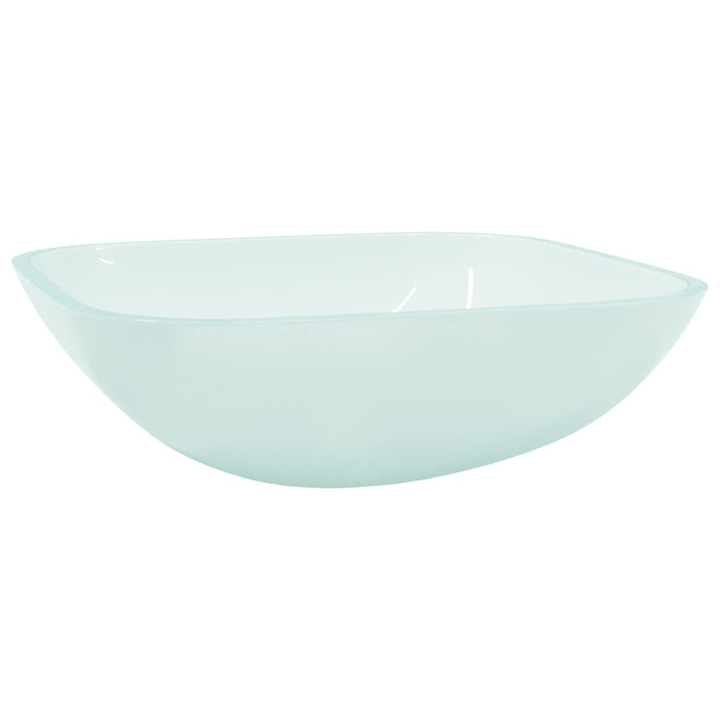 Glass Wash Basin 42 x 42 x 14 cm Matte Finish