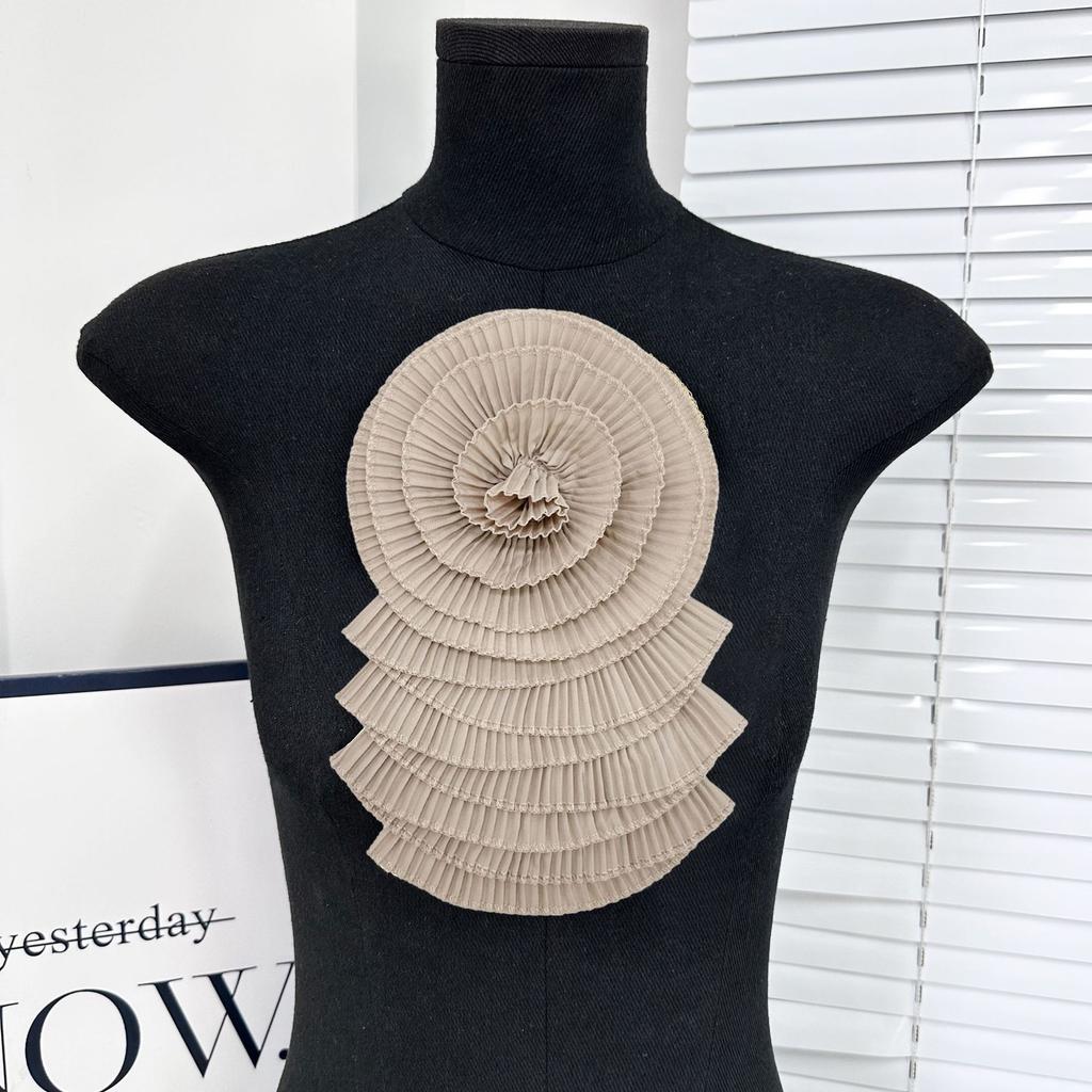 Нежный многоцветный шифоновый цветок многослойная плиссированная тканевая наклейка крафт цветок свадебное платье платье топ декоративные аксессуары