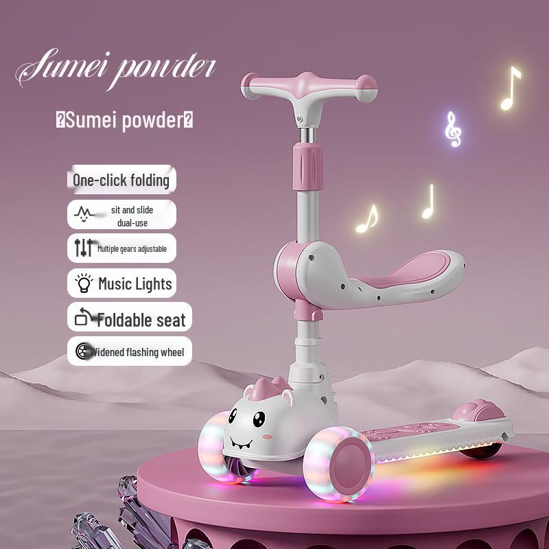 Детский складной самокат - Возраст 2-10 лет, для мальчиков и девочек