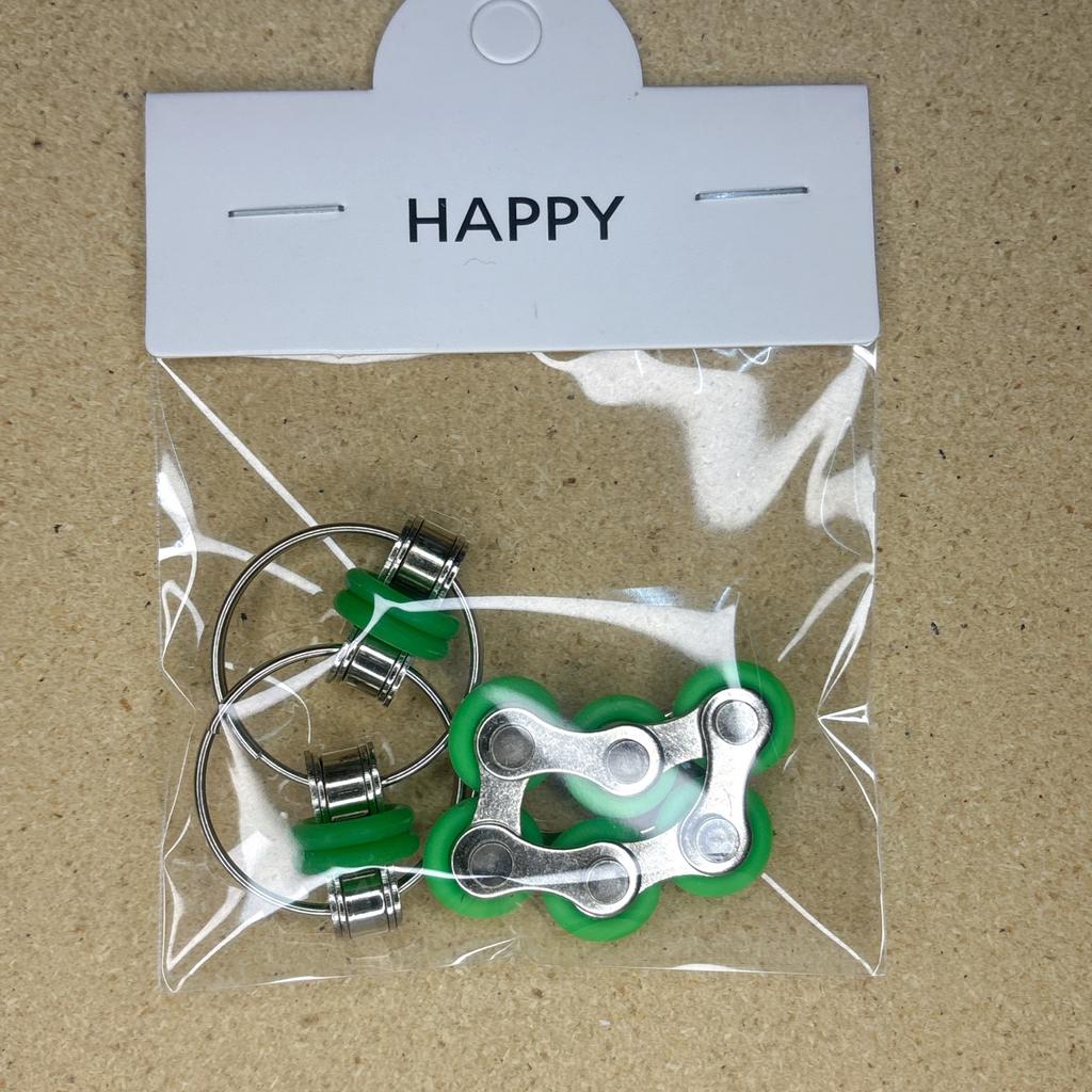 Набор fidget-игрушек из велосипедной цепи - Шесть роликовых цепей и Ключевая флиппи-цепочка Новинка Игрушки для снятия стресса для снятия напряжения Аутизм СДВГ СДВ