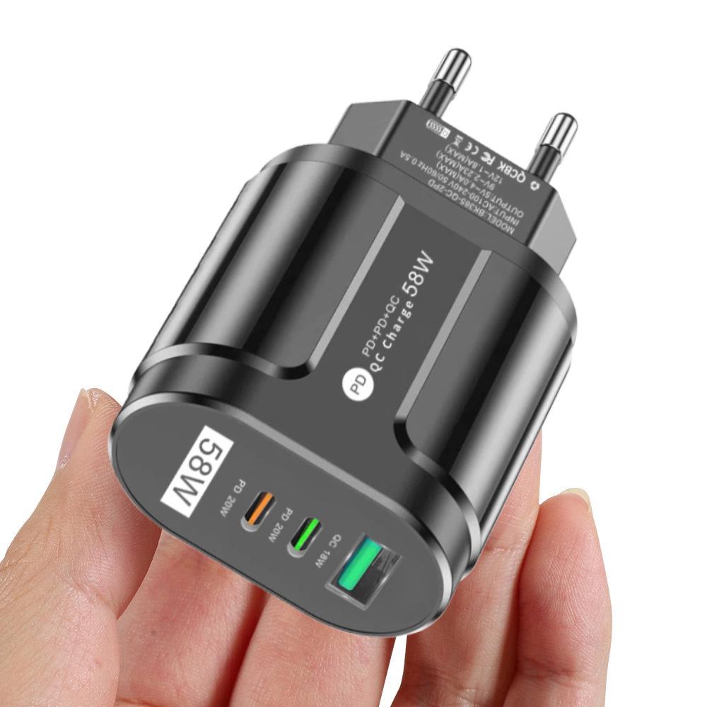 PD33W GaN QC3.0 Многопортовое EU Зарядное устройство 9V/12V Адаптер Быстрой Зарядки