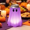 Halloween Beverage Can Sleeve 3D Printed Ghost Holder, Glow?in?the?Dark Soda Non Slip Protector Cup Cover, Cute Tabletop Decor for Party