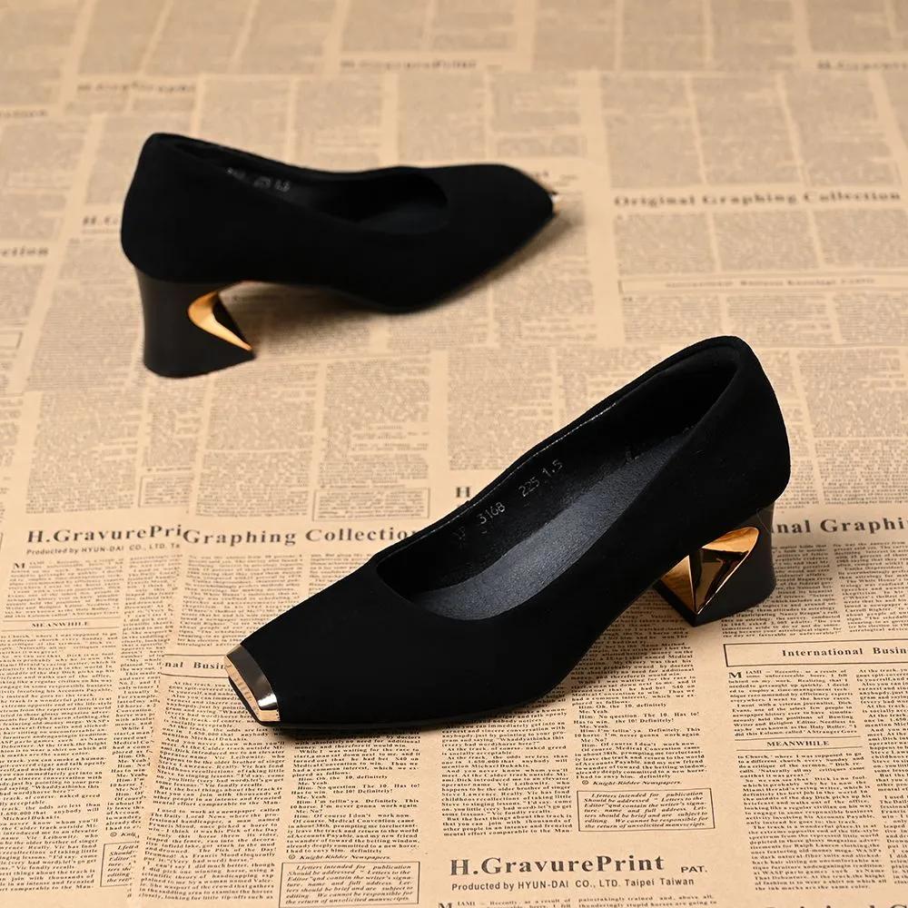 Женские туфли классические женские с круглым носком черная замша высокое качество квадратный каблук туфли леди крутые комфортные сексуальные туфли-лодочки ab533