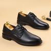 Business Leather Shoes Men's 2025 New Leather Casual Men's Shoes Pointed Leather Shoes Work Office Wedding Shoes