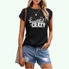 Women Fashion Letter Print T-shirt Sring&summer Casual Short Sleeve Top Ladies Round Neck Tee Shirt