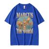 New Marcus The Worm Funny Meme TShirts Unisex Women Vintage Trending Classic Humor T Shirts Casual Oversized Loose Tshirt Clothing