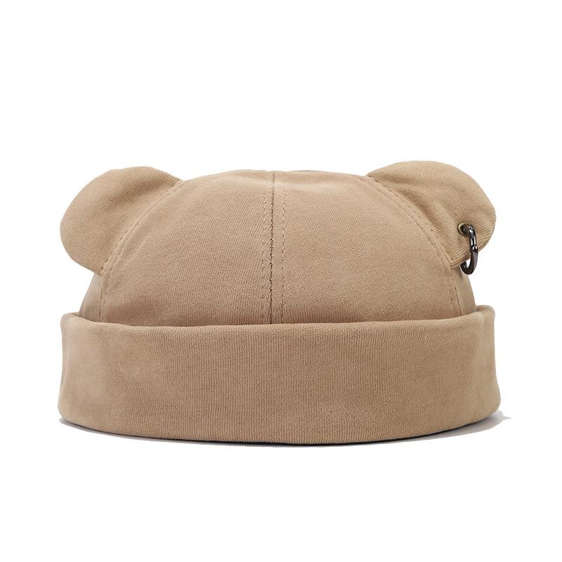 Manufacturer Cute Brown Berets with Bear Ears Fashion Brimless Hats Women Men Vintage Spring Autumn Winter Streetwear Hat