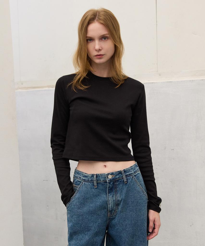 WAARFORWOMAN Wt-35 Crop Long Sleeve_Black