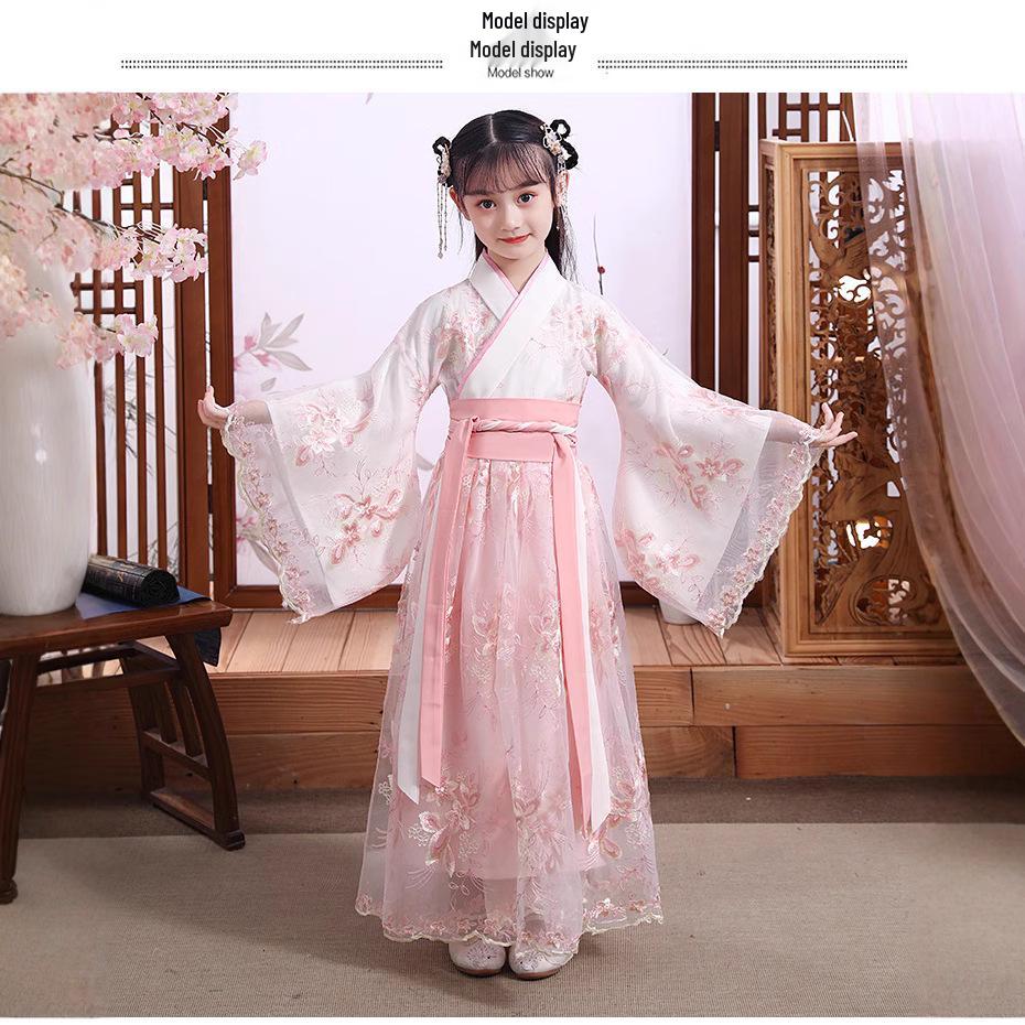 Детский ханьфу: Древнее платье феи Жуцюнь, китайский стиль, длинный рукав, костюм Тан, костюм принцессы