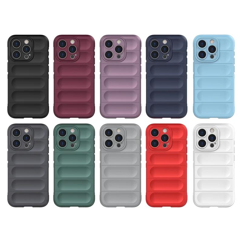 Чехол для iPhone 11 12 13 14 15 Pro Max задняя крышка чехол противоударный бронированный телефон чехлы жидкий силикон анти-падение Funda Coque