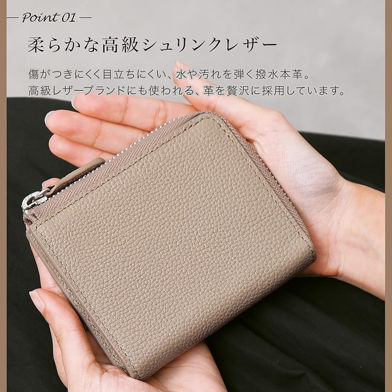 [BLUE SINCERE] mini wallet ladies Bills don't break genuine leather large capacity box type bi-fold wallet Thin small wallet skimming block / HW8