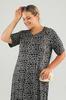 Женское платье больших размеров Платье миди больших размеров Темно-синее в горошек и с леопардовым узором