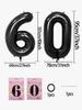 4 шт. 40-дюймовых больших черных воздушных шара с цифрами для украшения дня рождения, годовщины, с лентами и соломинками