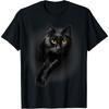 Футболка Черный Кот Желтые Глаза Футболка Кошки Подарочная Футболка
