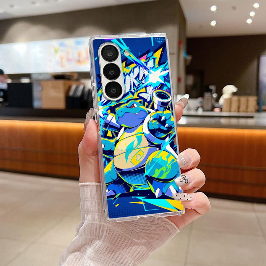 Hot Comic Pokemon Art Transparent Soft Phone Cover Case for Samsung Galaxy ZFold6 ZFold4 Z Fold 7 6 5 4 3 ZFold5 ZFold3 ZFold7