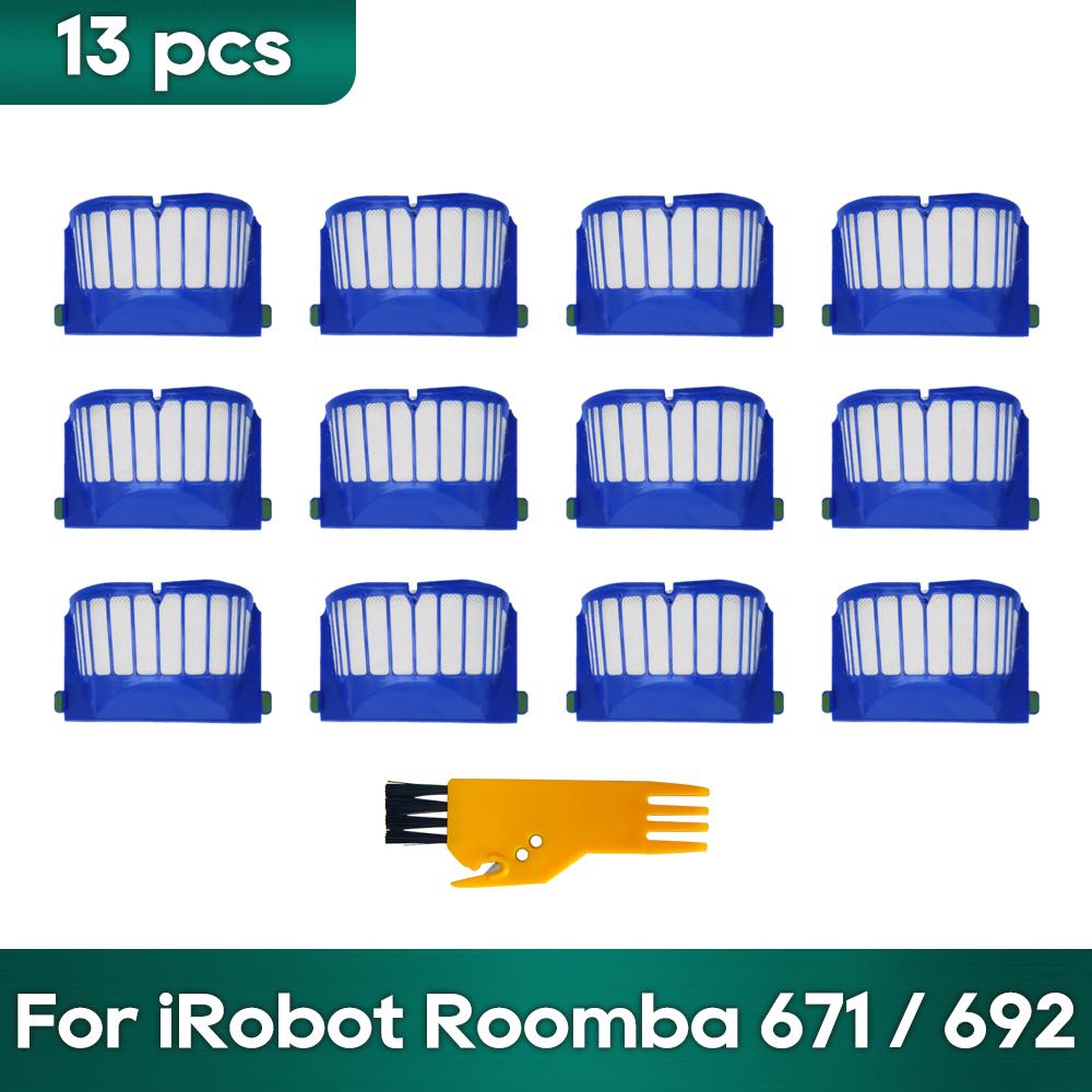 Совместимо для iRobot Roomba 692/671/660/651/650/630/620/614 Набор запчастей для аксессуаров Робот-пылесос Основная Боковая щетка Hepa-фильтр