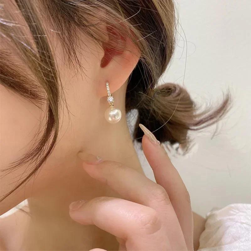 Fashion Elegant Pearl Pendant Women Earrings Jewelry Party Girl's Simple Accessories Sweet Earrings Creative Anniversary Gifts