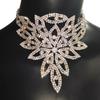 Adjustable Rhinestone Choker Necklace Exaggerated Collarbone Chain Pendant Necklace  for Women