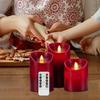 3Pcs LED Flameless Candles Outdoor Real Wax Candle with Remote Control Indoor Battery Operated Flickering LED Pillar Candles