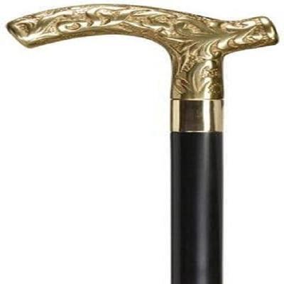 Мужская тисненая трость Дерби из черного клена, ручка из цельной латуни, доступный подарочный предмет