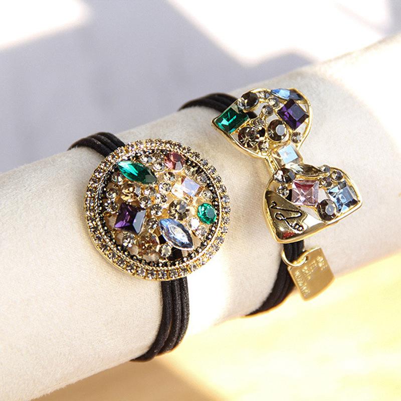 Модные эластичные резинки для волос со стразами для девочек, кольцо для волос, веревка, резинка-скранчи, аксессуары, украшение для хвостика, аксессуары