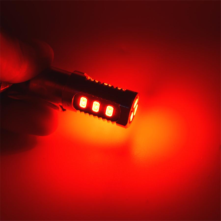2X 1157 Red Flashing Strobe Blinking Rear Alert Safety Brake Tail Stop LED Light