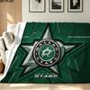 Dallas Stars Print Flannel Blanket High Quality Warm Comfortable Cover for All Seasons Perfect for Gifts Home Decor