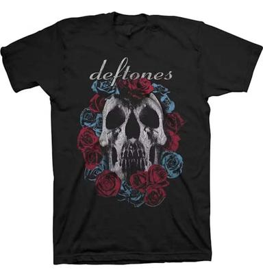 Новая оригинальная черная футболка Deftones с черепом и розой, для группы хэви-метал (SML-2XL)