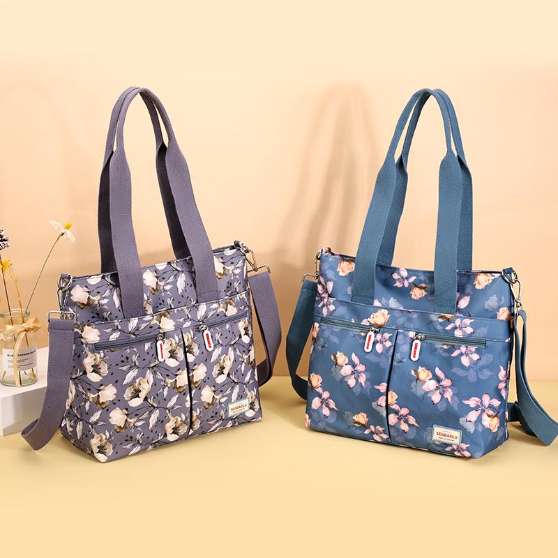 Женская сумка с цветочным узором, винтажная сумка через плечо, большая вместимость, сумка через плечо