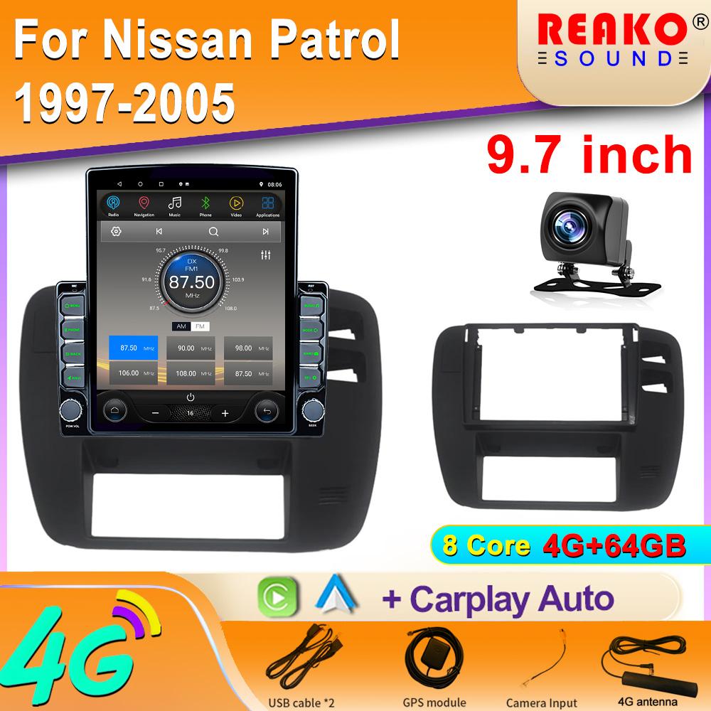 9,7-дюймовый вертикальный экран Tesla Android 12 автомобильное радио для Nissan Patrol 1997-2005 GPS-навигация мультимедийный плеер Carplay 2din