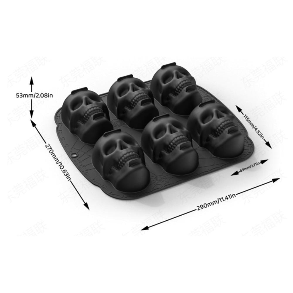 Elasticity Skeleton Head Cake Mold Food Grade Silicone Skull Baking Mold Skull Cake Pan  Halloween