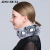 JINGERYA женский натуральный мех ручной работы эластичный меховой шарф вязать из натурального меха кролика рекс повязки на голову для девочек натуральный мех кольцо капюшон снуд шарфы зимние