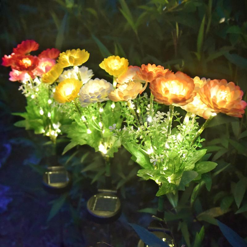 Солнечные светодиодные фонари, снежный лотос, газонная лампа IP65, водонепроницаемая для двора, патио, сада, украшения, цветочная праздничная лампа для вечеринки