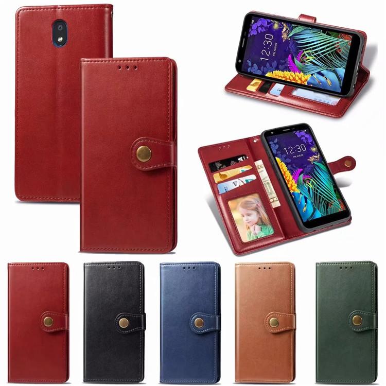 Кожаный чехол для LG K30 A9 2020 с кожаным узором, круглой пряжкой, тип кошелек-книжка, держатель для карт, чехол для мобильного телефона, защитный чехол K20