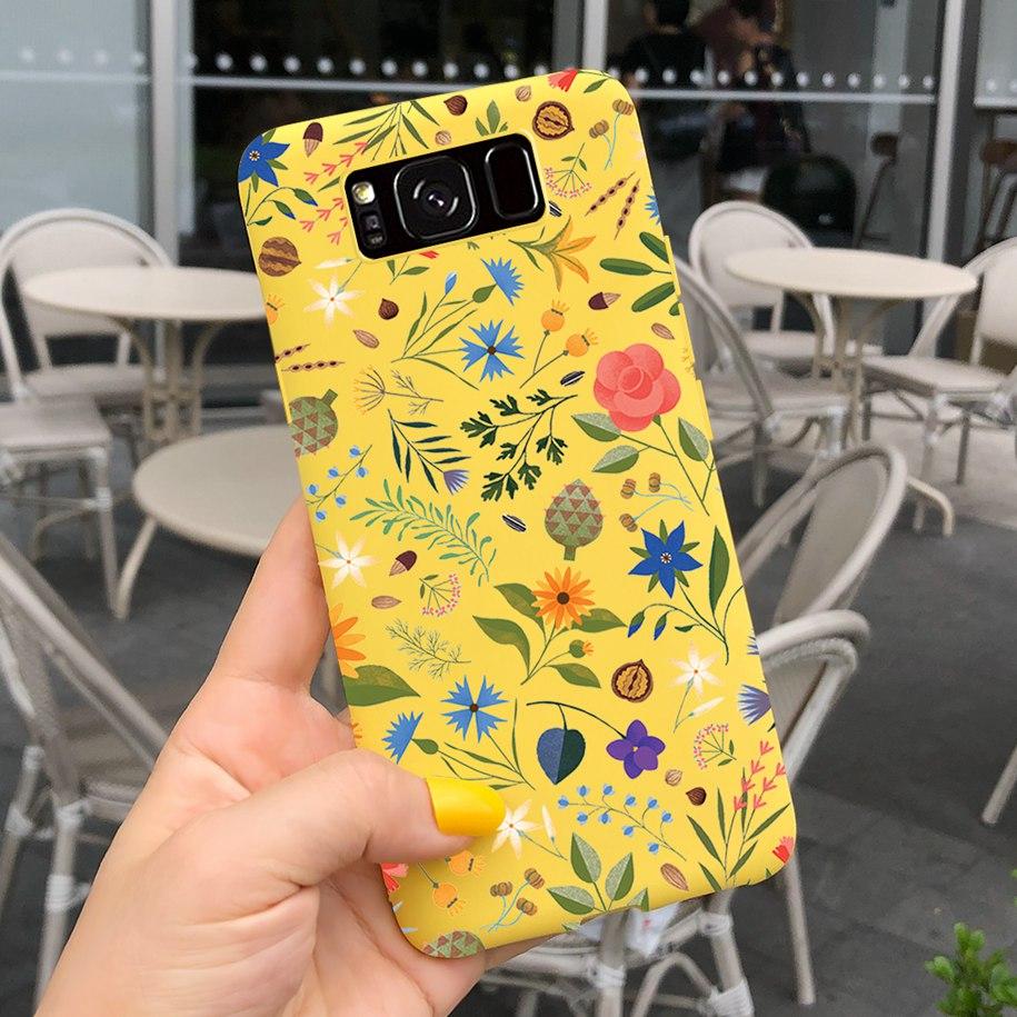 Ударопрочный Чехол Для Samsung S8 Plus SM-G955F Чехол Цветной Ромашка Кактус Мягкий Матовый Чехол Для Телефона Для Samsung S8 S 8 S8+ G950F Capa