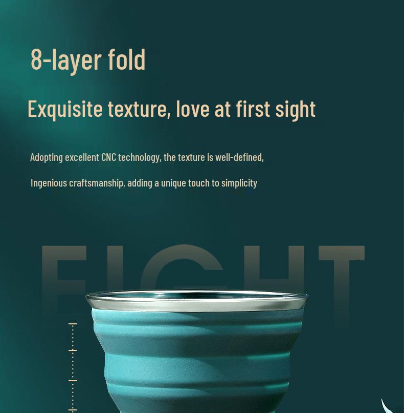 Портативная силиконовая складная дорожная кружка с крышкой - Мини-телескопическая чашка для полоскания для использования на открытом воздухе