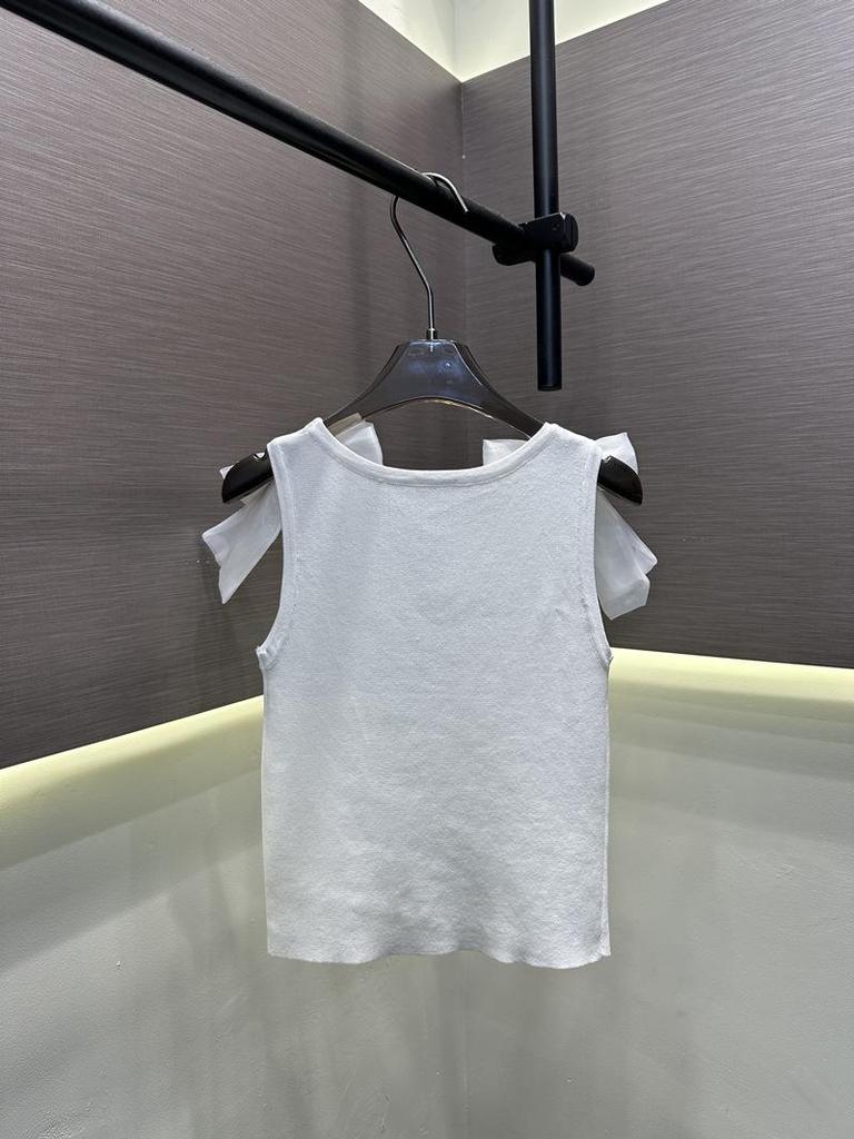 Xiangjia 2026 Summer Knit Vest with Bow Shoulder Straps - Casual and Versatile Top