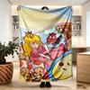 Princess Peach Toadstool Print Blanket - Soft & Comfortable, for Bedroom, Travel, Sofa, Home Decoration - Birthday Christmas Gift for Friend