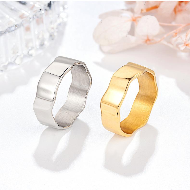То же Модное Простое Неправильное Кольцо Темперамент Холодного Ветра Высококлассное Кольцо Женская Титановая Сталь Невыцветающая Ювелирные Изделия