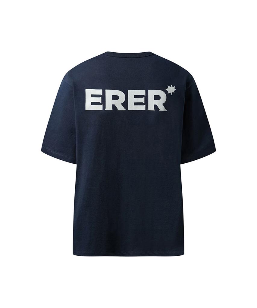 ERER [Un] Базовая футболка с логотипом Темно-синяя
