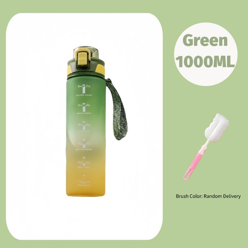 1Liter Large Capacity Sports Water Bottle Gradient Color Drinking Bottles With Scale Outdoor Camping Cycling Hiking Gym Jugs