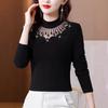 German Velvet Bottoming Shirt Women's Design Sense Autumn and Winter with Long-sleeved Fashion Shirt High-end Lace Top